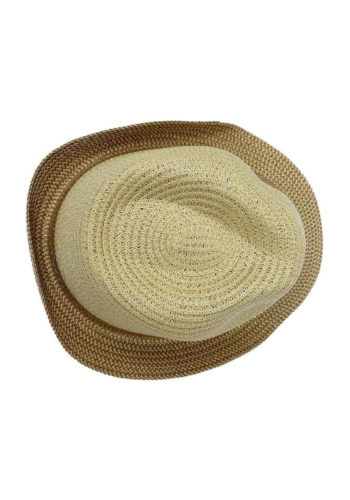 DAISO Unisex Center Crease Hat - Melange Brown/Beige - Image 2